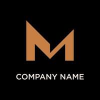 A bold brown letter M logo with a distinctive diagonal cut on its upper left, creating a modern and stylized appearance on a black background. vector