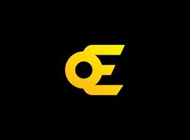 A bold yellow abstract logo featuring a stylized letter E or interconnected shapes, conveying modern design and energy. vector