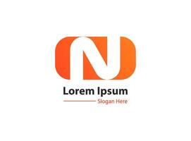 A bold orange logo featuring a negative space stylized white letter N within a rounded rectangular shape, conveying modernity and innovation. vector