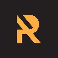 A bold orange letter R logo with a distinct diagonal cut in its upper left portion, creating a modern and dynamic visual. vector