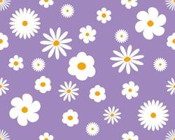 A drawing with flowers on a purple background. The elements are suitable for printing, texturing, fabric production and packaging. vector