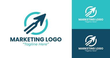 Minimalist Logo for Marketing with Arrow and Growth Graph vector