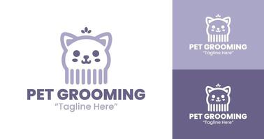 Simple and Elegant Pet Grooming Logos for Animal Business Branding vector