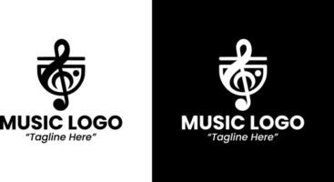 Elegant Music Logo Design with Musical Elements for Sound Branding vector