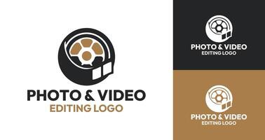 Modern Photography and Editing Logo Design for Branding and Identity vector