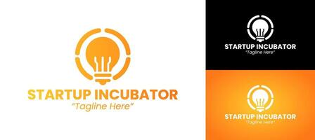 Startup Incubator Logo with Unique Lightbulb Design for Business and Innovation vector