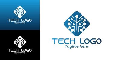 Dynamic and Stylish Tech Logo with Circuit Lines and Energy Power Symbol vector