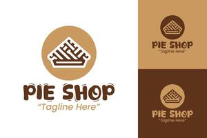 Modern and Clean Pie Shop Logo Design with Brown and Beige Color Palette for Branding vector