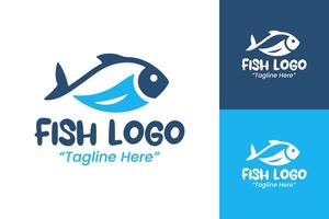 Elegant Fish Logo Design in Blue for Business Branding and Identity Creation vector