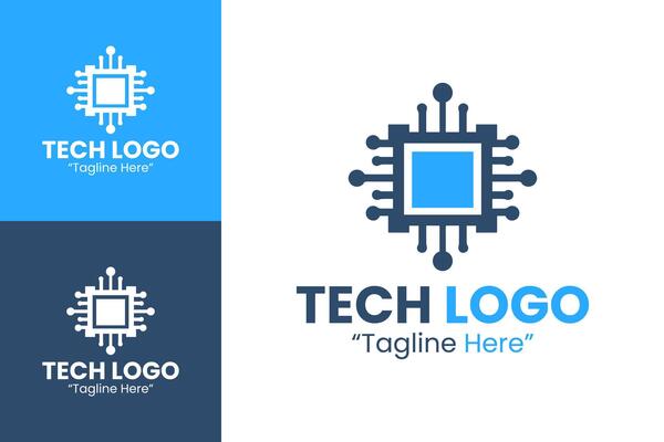 Futuristic Tech Logos for Business Growth and Digital Branding