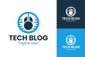 Professional and Innovative Tech Blog Logos for Website and Brand Identity in Blue vector