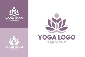 Lotus Flower Yoga Logo with Minimalistic Design for Wellness Branding vector