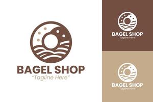 Professional Bagel Shop Logo for Custom Branding and Bakery Identity vector
