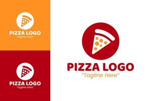 Modern Pizza Logo with Red and Orange Colors for Food Branding and Restaurant Identity vector
