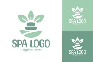 Wellness and Spa Logo Design with Green Elements for Health and Beauty Centers vector