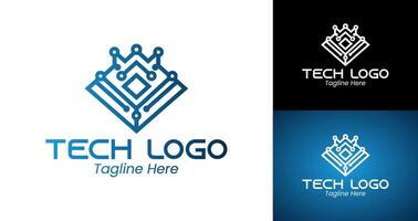 Unique Tech Branding Logo with Circuit Design and Energy Symbol vector