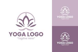Minimalist Yoga Logo with Lotus Flower and Serene Vibe vector