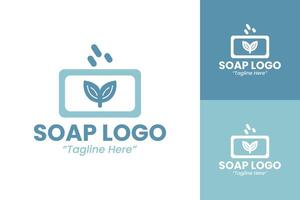 Minimalist Soap Logo with Bubbles and Blue Tones for Clean Branding vector