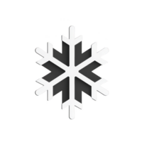 White snowflake icon with black shadow on transparent background, symbolizing winter and cold weather. design is simple and geometric, often used in seasonal decorations png