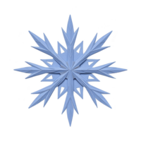 Blue paper snowflake with intricate geometric patterns and sharp edges, symbolizing winter and creativity, isolated on transparency background png