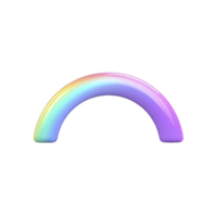 Colorful, glossy rainbow arc with smooth gradient from purple to yellow on transparency background, creating vibrant and cheerful visual png