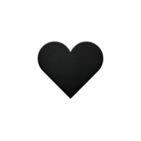 Simple black heart shape on transparent background, symbolizing love, emotion, or minimalistic design. heart is centered and stands out against clear backdrop png