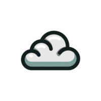 Stylized cloud icon with minimalist design, featuring soft curves and subtle shadow, set against transparent background png