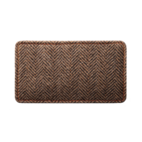 Rectangular brown herringbone patterned rug with soft texture, perfect for adding warmth and style to any room. intricate design creates cozy and inviting atmosphere png