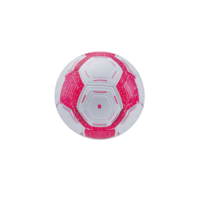 White and pink soccer ball with modern design is isolated on plain background, showcasing its vibrant colors and geometric patterns png