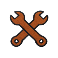 Crossed brown wrenches on transparency background symbolize repair and maintenance. textured design gives rugged, industrial feel, ideal for representing mechanical work or DIY projects png