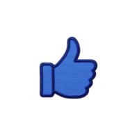 Blue thumbs up symbol with textured design, representing approval or agreement, isolated on transparency background png
