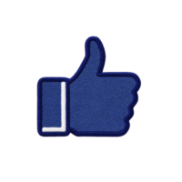 Blue thumbs up symbol with textured appearance, representing approval or agreement, is shown on transparent background. design is simple and iconic, often used in digital communication png