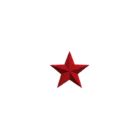 Vibrant red star with textured surface stands out against plain transparency background, symbolizing boldness and simplicity. star five pointed shape is classic and eye catching png