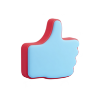 3D illustration of blue thumbs up icon with red outline, symbolizing approval or agreement. design is simple and modern, often used in digital communication to express positivity png