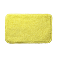 Soft, rectangular yellow bath mat with plush texture and rounded corners, perfect for adding pop of color to any bathroom decor png