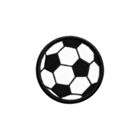Classic black and white soccer ball with hexagonal pattern, isolated on transparency background, symbolizing sports and recreation png