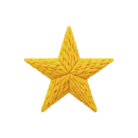 Bright yellow star made of twisted rope creates textured and unique design. star intricate pattern and vibrant color make it stand out against plain background png