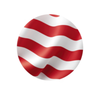 Shiny sphere with red and white wavy stripes creates dynamic and eye catching design, evoking sense of movement and energy. glossy surface enhances its vibrant appearance png