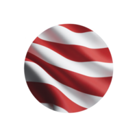 Circular image features waving red and white striped pattern, reminiscent of flag. design creates sense of movement and patriotism png