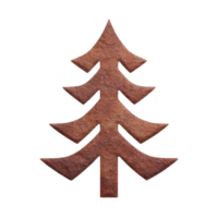 Rustic metal tree silhouette with weathered texture, resembling pine tree, evokes sense of nature and simplicity. Perfect for decor or design elements png