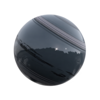 Shiny, reflective black sphere with subtle surface textures and highlights, resembling polished marble or glass orb, set against plain background png