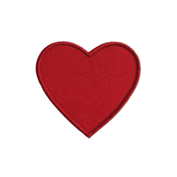 rosso cuore sagomato toppa con strutturato tessuto superficie, simboleggiante amore e affetto. toppa è isolato su trasparenza sfondo, evidenziazione suo vivace colore e semplice design png