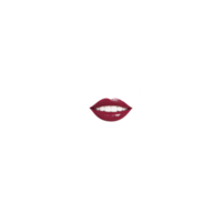 Red lips with glossy finish and white teeth create striking and bold visual. vibrant color and shine add touch of glamour and elegance to image png