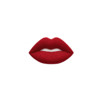 Red embroidered lips patch transparency background, showcasing vibrant color and texture, ideal for fashion or craft projects. design is bold and eye catching, perfect for adding flair to clothing png