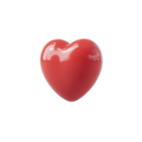 Shiny red heart shape with smooth surface, symbolizing love and affection, isolated on transparency background. glossy finish adds touch of elegance and warmth png