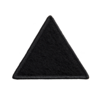 Black triangular patch with textured edge, suitable for clothing or accessories, isolated on transparency background png