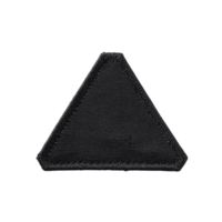 Black triangular fabric patch with textured surface, suitable for clothing or accessories, isolated on transparency background png