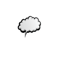 White speech bubble with cloud like design on transparent background, often used in comics or graphic design to convey dialogue or thoughts png