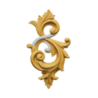 Ornate, golden decorative flourish with intricate scrollwork and touch of white accent, showcasing elegant craftsmanship png