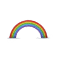 Vibrant rainbow arches across clear sky, displaying spectrum of colors from red to violet, with sparkling effect that adds magical touch png